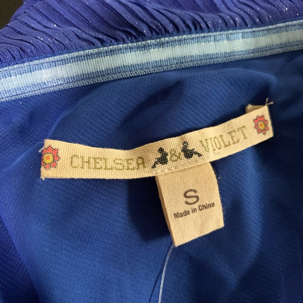 Chelsea & Violet One-Shoulder Blue Ruffle Dress S - Picture 10 of 11